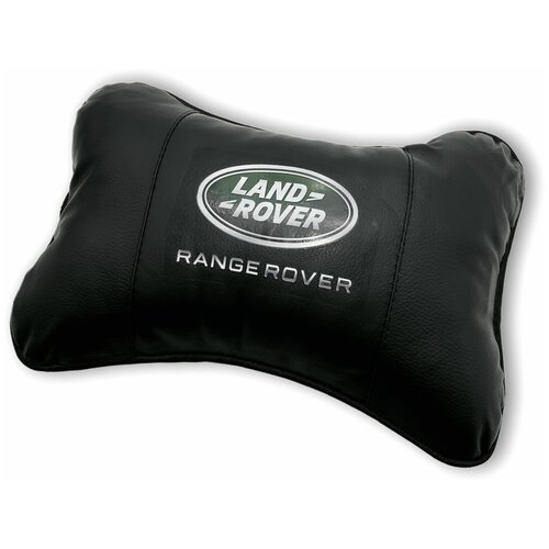 Автомобильная подушка для шеи на подголовник сиденья, автоподушка косточка MejiCar с логотипом Land Rover / Range Rover под черный салон