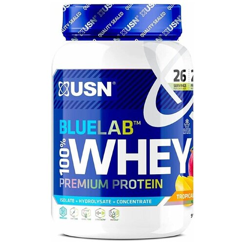 USN BlueLab Whey 908 g / ЮСН БлюЛаб Вей сывороточный протеин 908 гр, банка