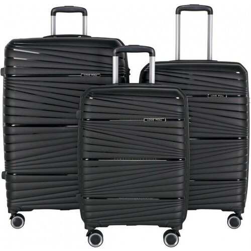 фото Комплект 3 чемоданов pp-802 чёрный monkking