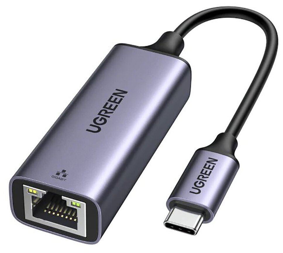 Адаптер UGREEN CM199 (50737) USB Type C to 10/100/1000M Ethernet Adapter серый космос