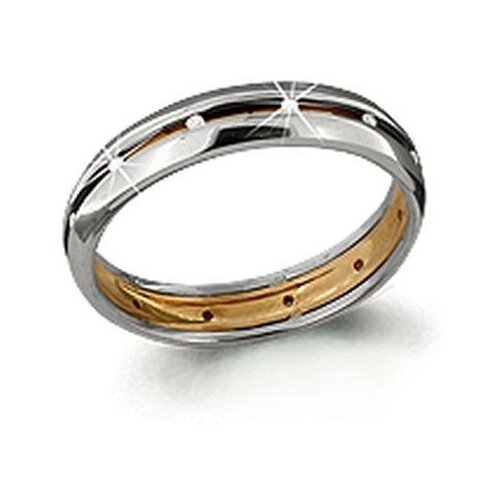 фото Золотое обручальное кольцо 3 мм aquamarine с фианитом 62282 diamant-online