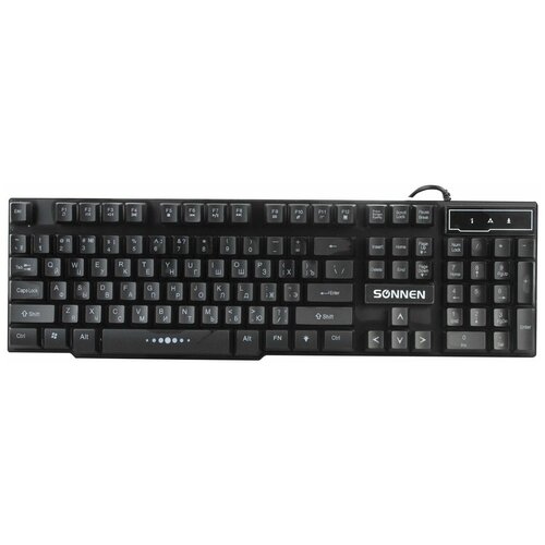 Клавиатура проводная KB-7010USB 104 клавиши LED подсветка черная 211800₽