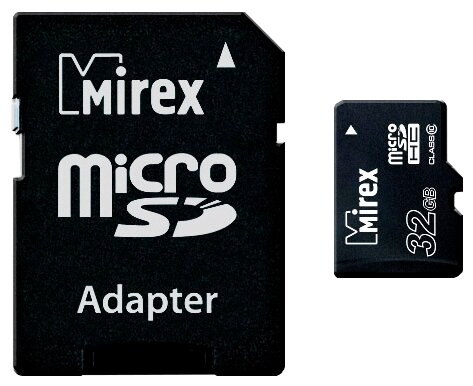 Карта памяти Mirex microSDHC Class 10 32GB + SD adapter