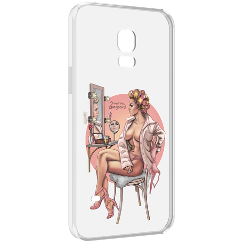 Чехол MyPads красивая-девушка-с-зеркалом женский для Samsung Galaxy S5 mini задняя-панель-накладка-бампер