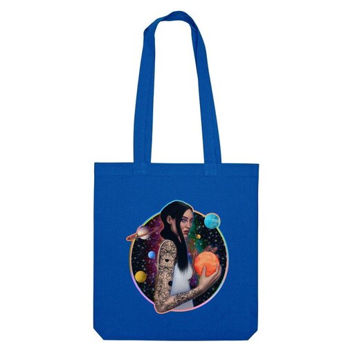 Сумка шоппер Us Basic, синий сумка космическая девушка оранжевый