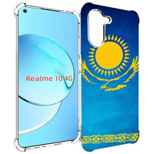 Чехол MyPads герб и флаг казахстана для Realme 10 задняя-панель-накладка-бампер