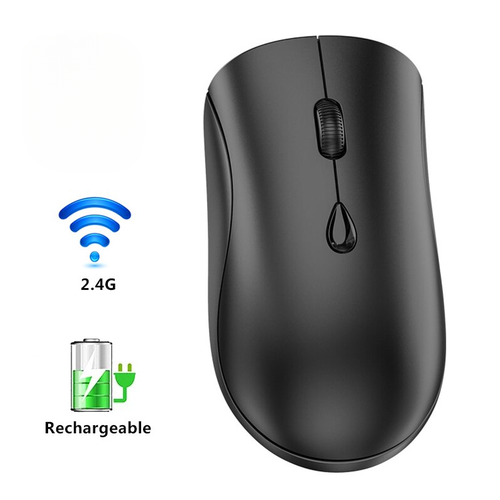Беспроводная мышь для компьютера, ноутбука, пк и макбука / Компактная бесшумная мышка с встроенным аккумулятором / Black