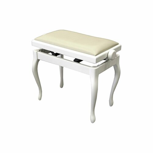 Hidrau bg200 white gloss (l25) банкетка, полированная белая, бежевая кожа банкетка для пианино hidrau bg27 white gloss l25