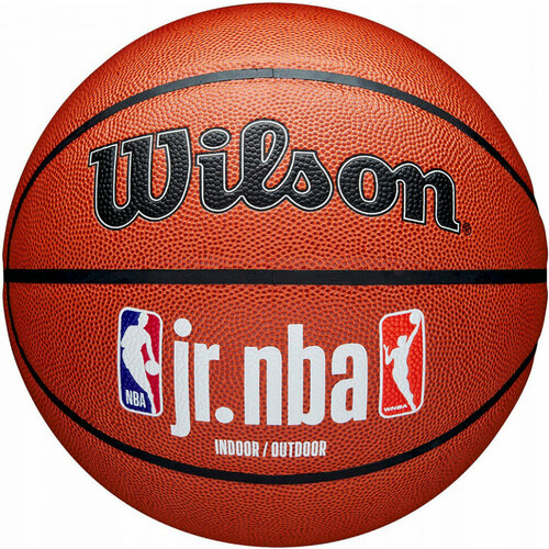 Мяч баскетбольный WILSON JR.NBA Fam Logo Indoor Outdoor, WZ2009801XB7, р.7, коричневый мяч баскетбольный wilson jr nba fam logo indoor outdoor wz2009801xb7 р 7 коричневый