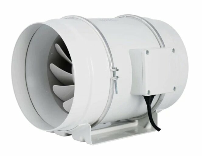Канальный вентилятор Hon&Guan HF-250P из полипропилена со смешанным потоком