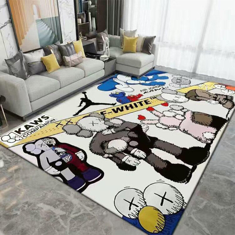Ковер безворсовый KAWS /Кавс 60x90см. Коврик универсальный, в ванную комнату, в прихожую, противоскользящий8