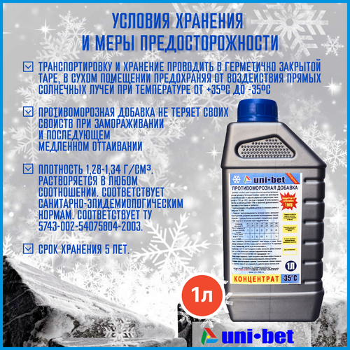 Противоморозная добавка в бетон до -35 градусов 1л добавка в раствор gidrokompozit admixture добавка в бетон