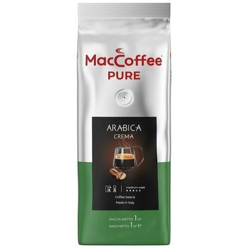 Кофе в зернах MacCoffee Pure Arabica Crema 1кг 3шт