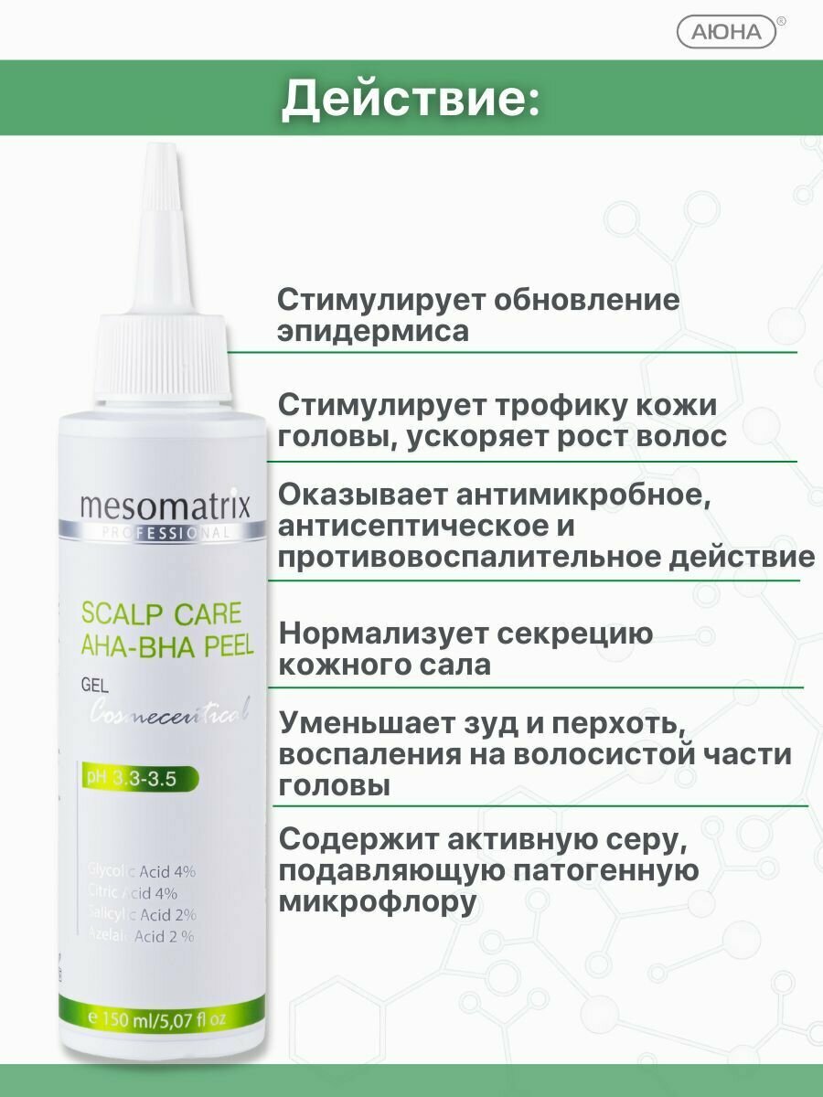Картинки Кислотный пилинг для кожи головы от перхоти, зуда, сальности SCALP CARE AHA-BHA PEEL 150 мл Mesomatrix Professional 150 мл