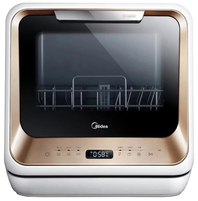 Компактная посудомоечная машина Midea MCFD42900GMINI-i, золотой Б/У — фото 1