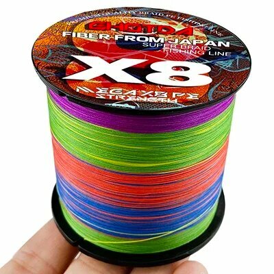 GHOTDA Super X-wire X8 плетенная леска для морской рыбалки 300M 0.50MM 78LB, Мульти, Multicolor