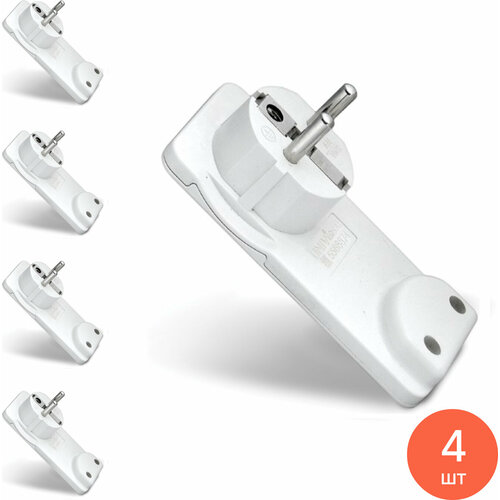 Вилка-невидимка электрич. с заземл. черн. 16А 250В UNIVersal 5565419 (6шт. в упак.)