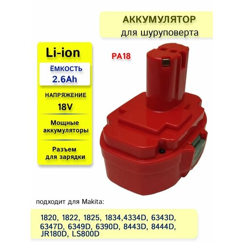 Аккумулятор для электроинструмента Макита 18V 2.6Ah Li-Ion