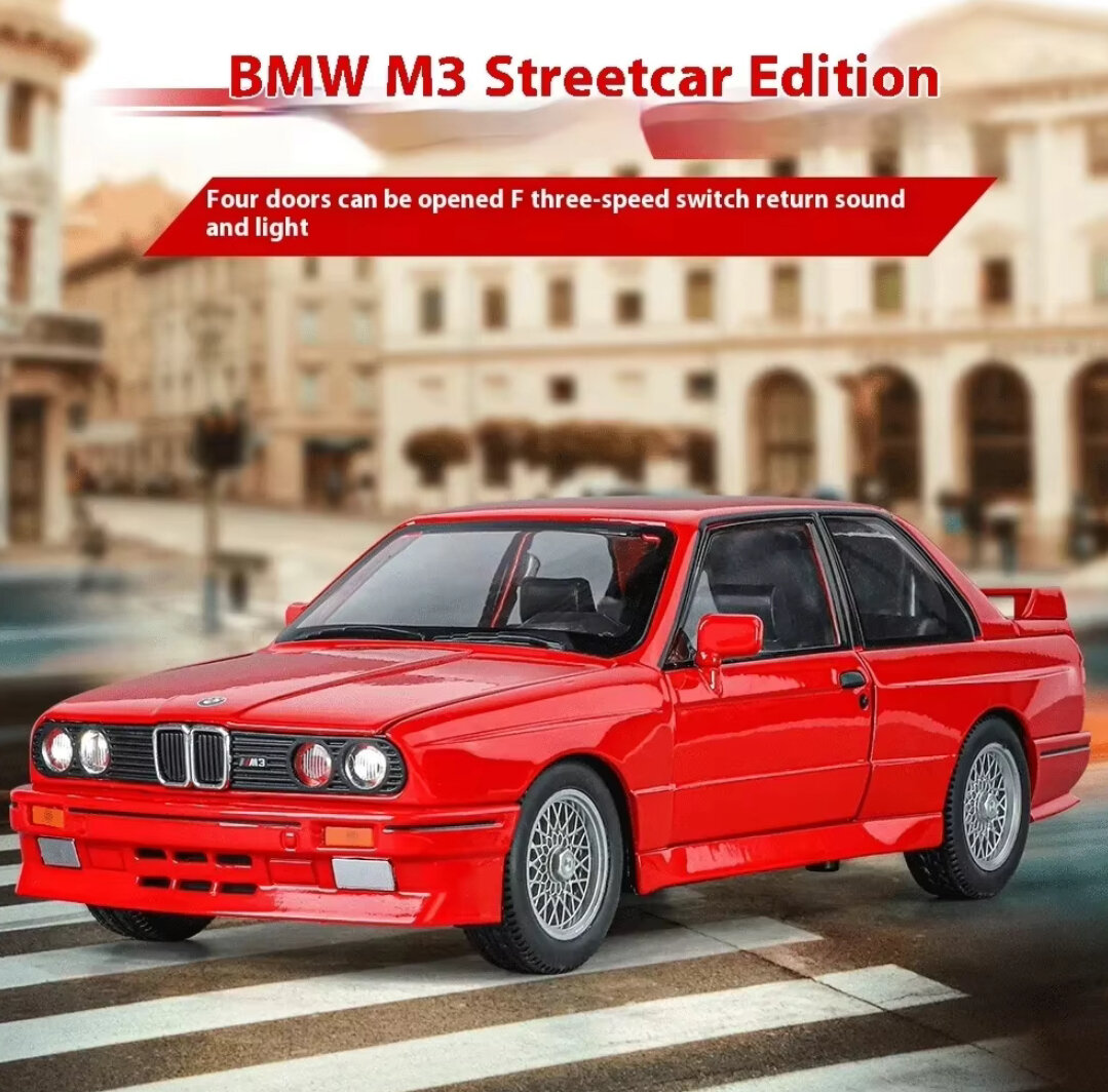 Коллекционная масштабная модель BMW M3 E30 Evolution II 1988 1:24 (металл, свет, звук)