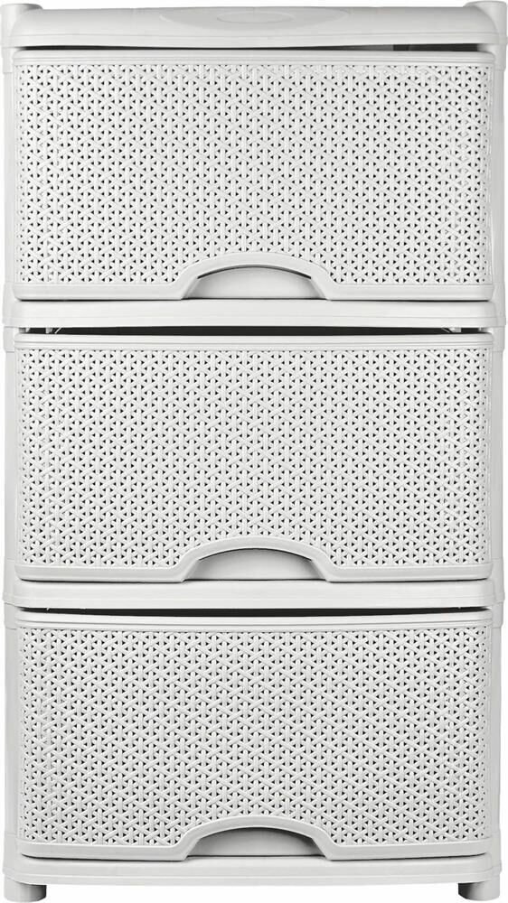 Комод KEEPLEX KL377212048 Rattan трехсекционный, белое облако