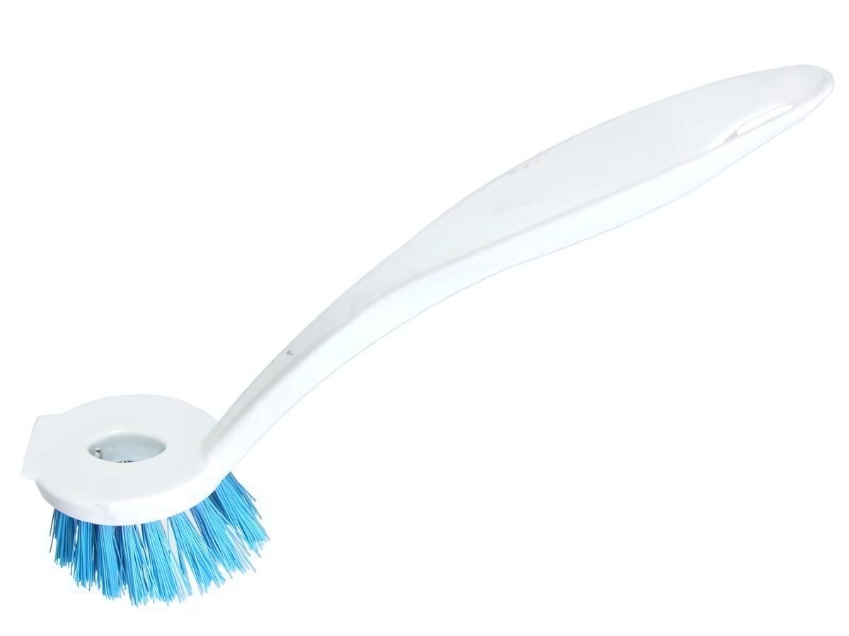 Щетка для посуды  Умничка  с длинной ручкой  синяя  пластиковая для кухни