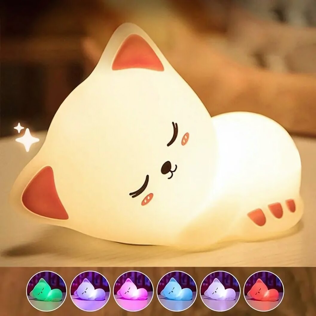 Ночник «Cute Kitten», мягкий силикон, 16,2х8х11,3 см, USB, 0,45W