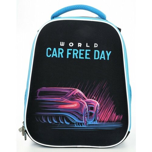 Рюкзак schoolформат Minimal Car, модель Ergonomic+, жесткий каркас, двухсекционный, 38х30х18см, 19,8л, для мальчиков