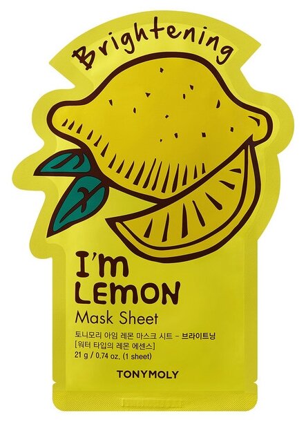 TONY MOLY тканевая маска Im Lemon, 21 г, 21 мл