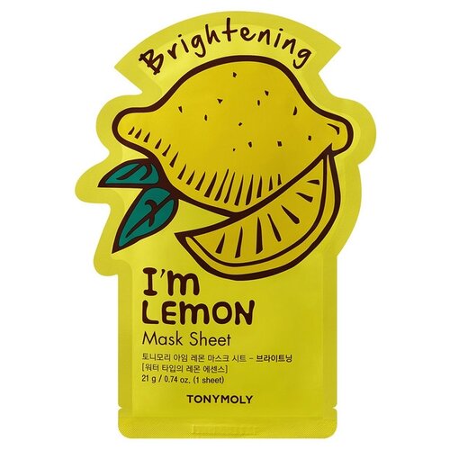 TONY MOLY тканевая маска I'm Lemon, 21 г, 21 мл tony moly тканевая маска i’m real red wine для сужения пор 21 г 21 мл