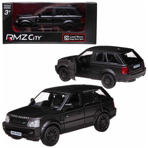внедорожник rmz city range rover sport 344009s 1 64 7 3 см матовый черный Машина металлическая RMZ City 1:32 Range Rover Sport, инерционная, черный матовый