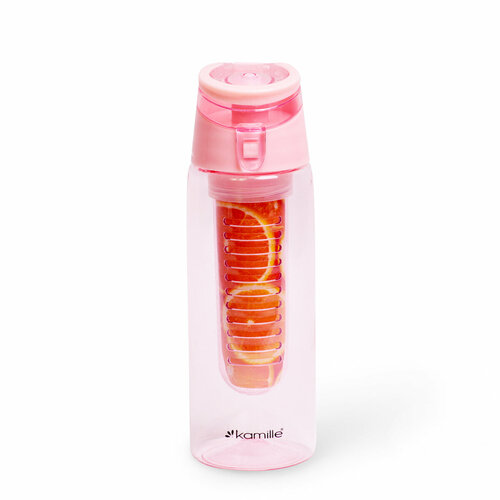 Бутылка для воды 660 мл. Kamille KM-2303 с емкостью (2303 / розовый) сковорода kamille 28cm km 4123