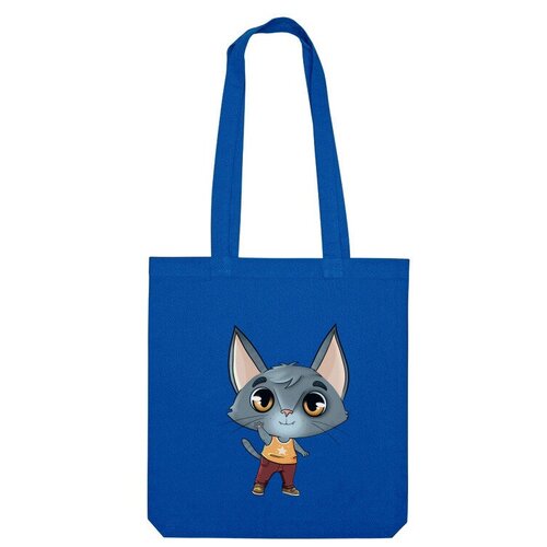 Сумка шоппер Us Basic, синий сумка кот лопоух фиолетовый