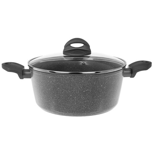 Кастрюля антипригарное каменное покрытие с крышкой VERONY 24 см объем 46 л Kitchen star 3172₽