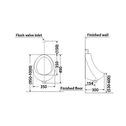 Писсуар UR4000 с механизмом смыва
