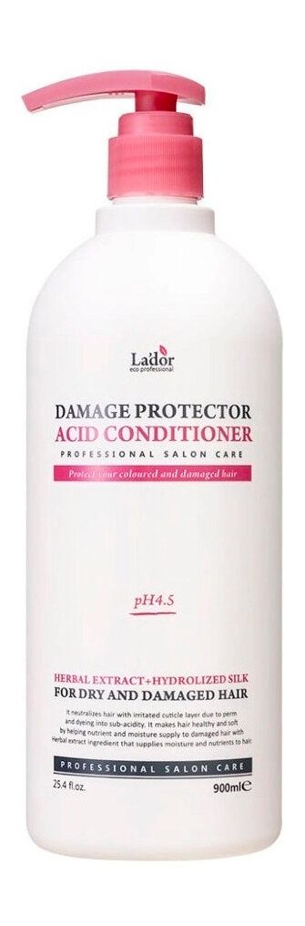 Кондиционер для поврежденных волос La'dor Damage Protector Acid Conditioner 900 мл .