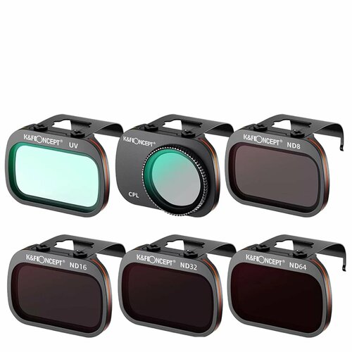 Комплект светофильтров K&F Concept для DJI Mini/Mini 2/Mini SE (6шт) SKU.1904 фильтр объектива для камеры dji mini 3 pro uv cpl nd8pl nd16pl nd32pl nd64pl набор фильтров для mavic mini 3 pro аксессуары для дрона