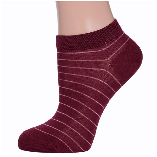 Женские носки из микромодала Grinston socks (PINGONS) бордовые, размер 25