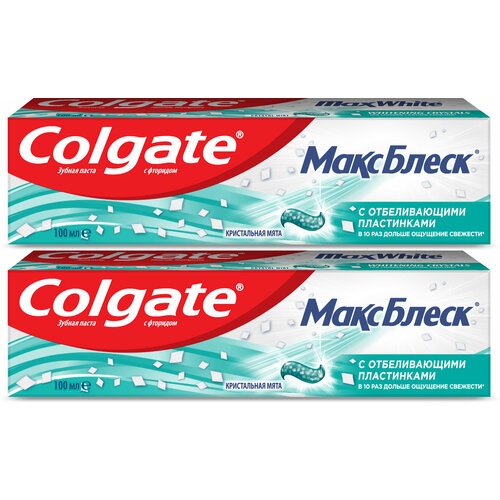 Зубная паста Colgate Макс Блеск, кристальная мята, 50 мл, 2 шт.