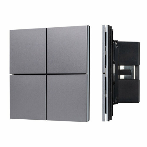 INTELLIGENT ARLIGHT Кнопочная панель KNX-304-23-IN Grey (BUS, Frameless) (IARL, IP20 Металл, 2 года) arlight intelligent arlight релейный модуль knx 708 sw10 din bus 8x10a arlight 025665