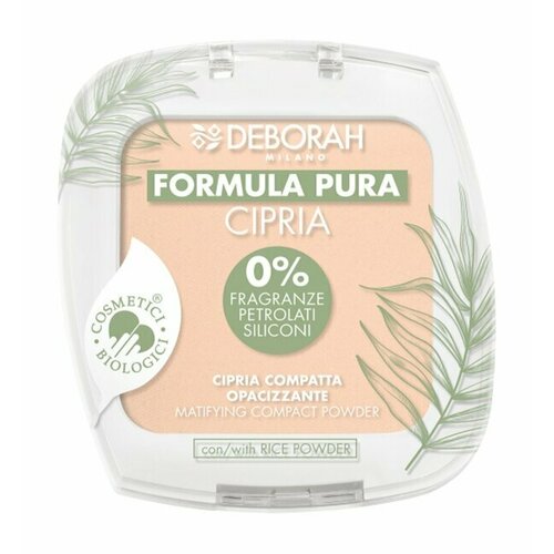 Пудра для лица матирующая Deborah Milano Formula Pura Matifying Compact Powder т.02 9 г