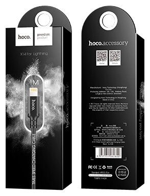 Кабель Hoco X14 Times speed USB - Lightning 1 м черный фото 2