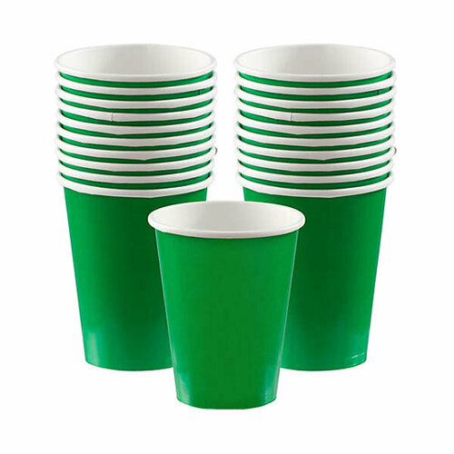 Стакан одноразовый бумажный 350 мл, зеленый, 50 шт
