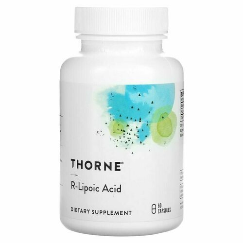 Thorne Research R-Lipoic Acid, R-липоевая кислота 60 капсул альфа липоевая кислота thorne research 300 мг 60 капсул