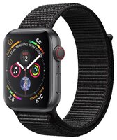 Часы Apple Watch Series 4 GPS + Cellular 44mm Aluminum Case with Sport Loop серый космос/черный