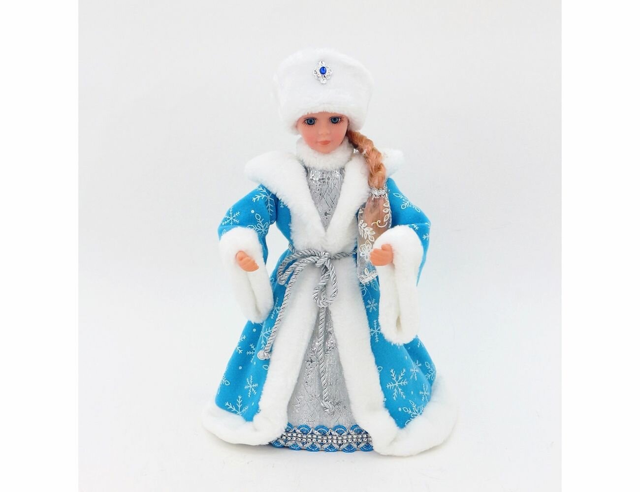 Фигура под ёлку снегурочка в голубой шубке и белой шапке, 40 см, Triumph Tree 85828