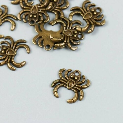 Декор для творчества металл Паук набор 10 шт бронза 18х18 см 475₽