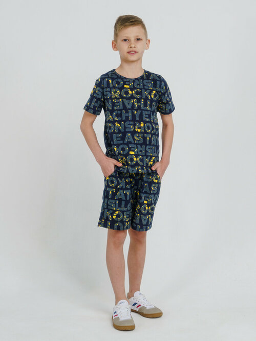Комплект одежды Sova Lina, размер 134, синий, желтый