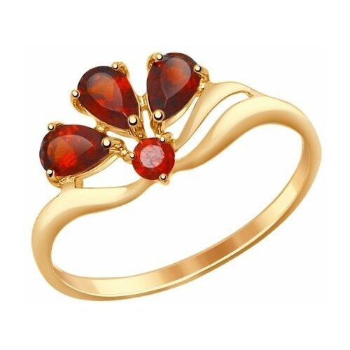 фото Золотое кольцо sokolov 714594 с гранатом diamant-online