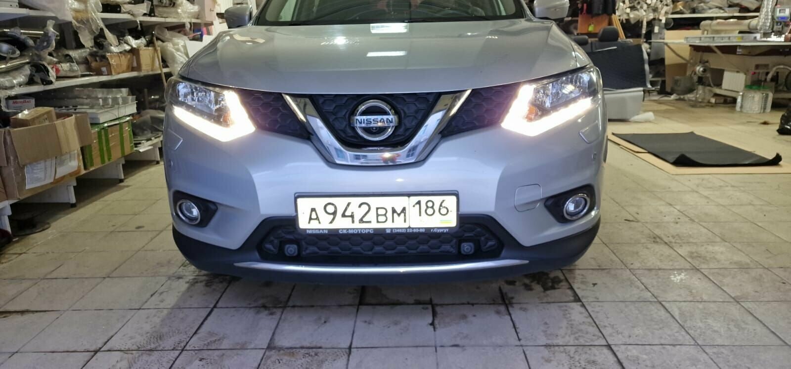 Утеплитель радиатора для Nissan X-Trail T32 2013-2019 Комплект 4 детали с Парктрониками