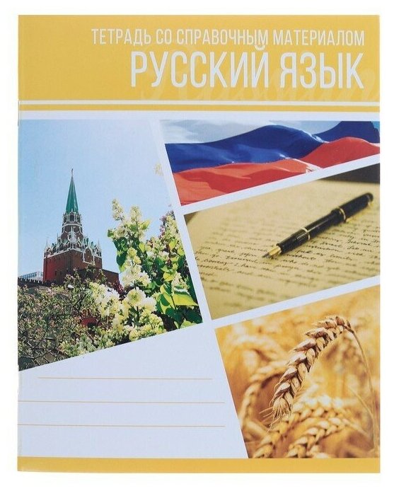 Тетрадь предметная "Коллаж", 48 листов в линейку "Русский язык" со справочным материалом, 2 шт.